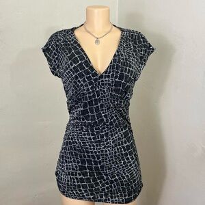 Express Black and Gray Patterned Top